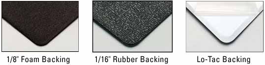 Water Resistant Counter Top Pads - Standard Backings
